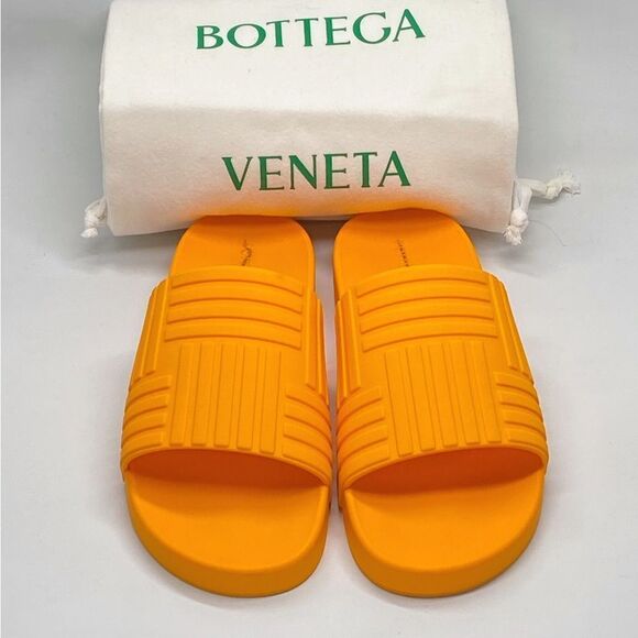 Bottega Veneta Orange Rubber Slides size 37 - Picture 8 of 11